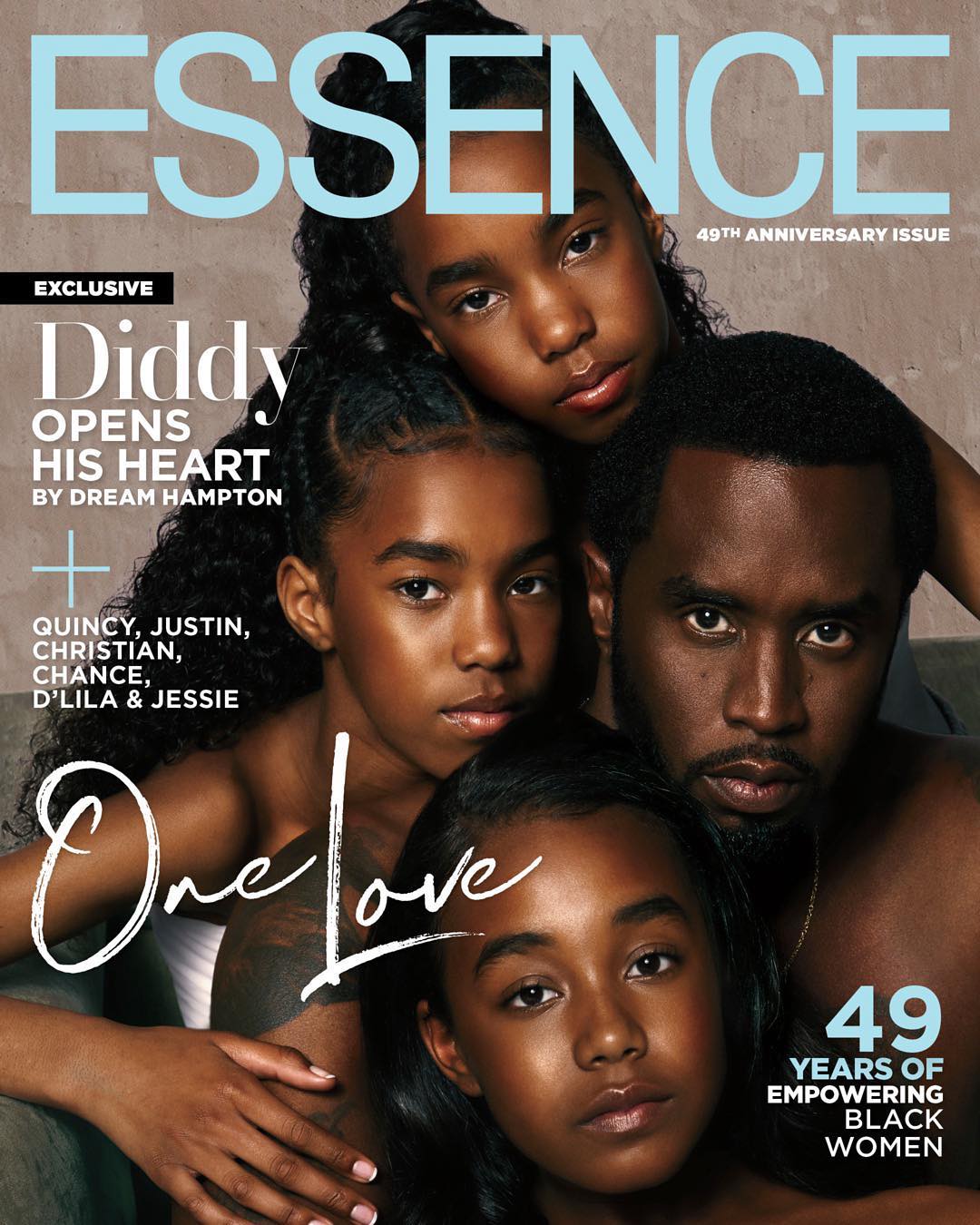 Diddy and his Family Cover May Issue of Essence Magazine