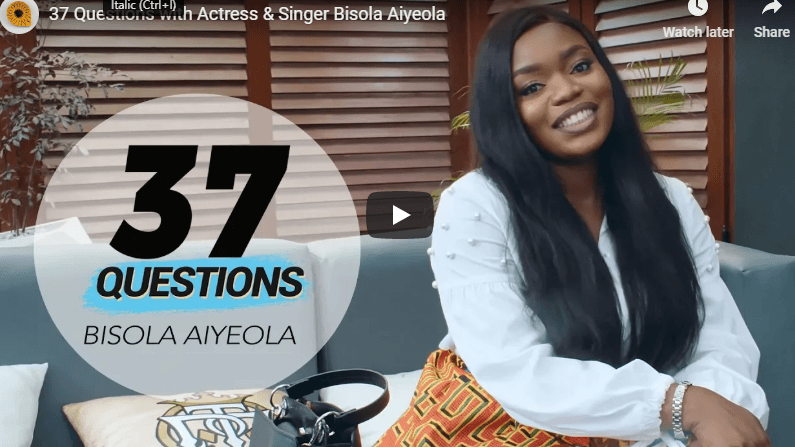 Watch Bisola Aiyeola answer “37 Questions” about herself