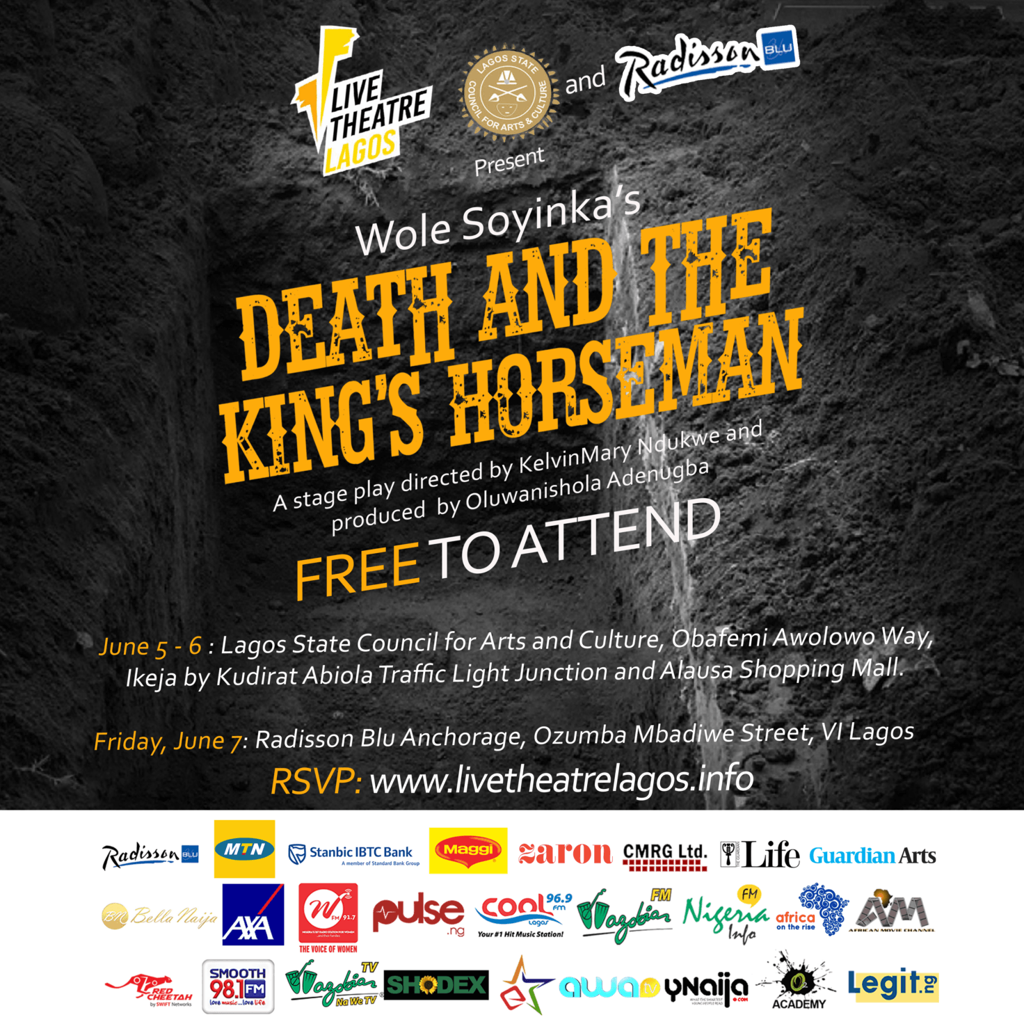 Live Theatre Lagos Presents Wole Soyinka’s ‘Death & The King’s Horseman’