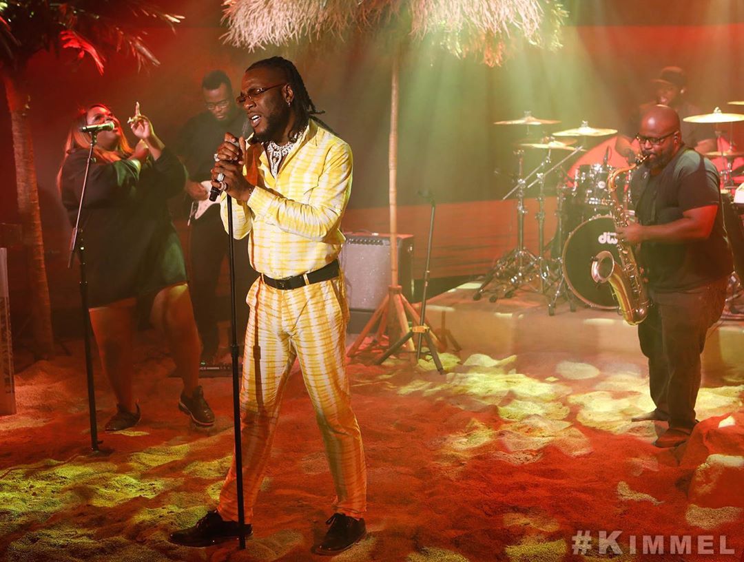 Watch Burna Boy Perform “Anybody” On American TV Show, Jimmy Kimmel Live!