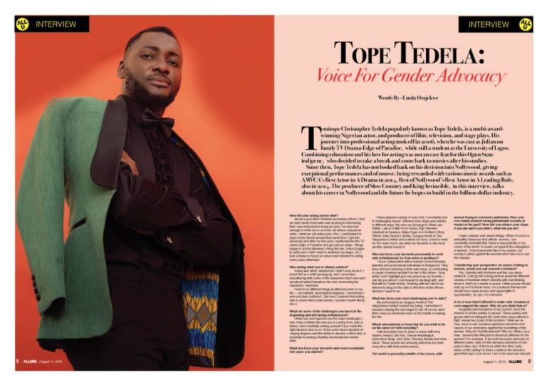 Tope Tedela Covers Latest Issue Of Vanguard Allure