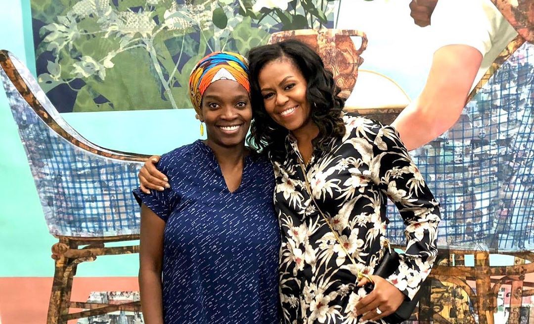 Michelle Obama visits Nigeria’s Njideka Akunyili in Her Studio