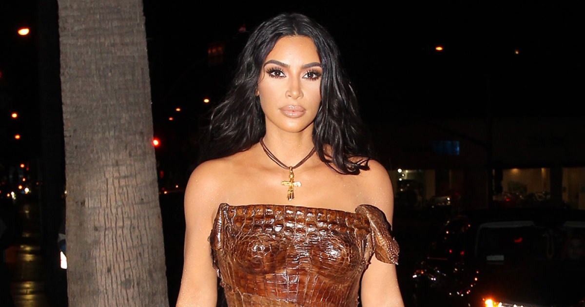 Kim Kardashian Wears a $60k Crocodile Corset Piece for a Night Out