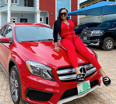 Mercy Aigbe Shows Off Her Newly Purchased Mercedes Benz