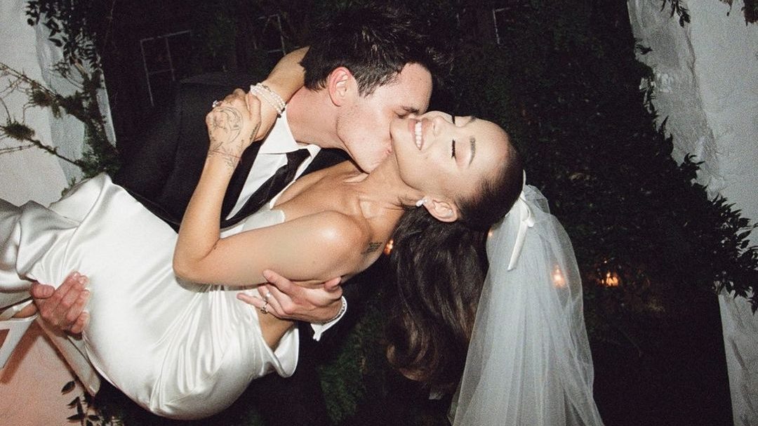 Ariana Grande shares photos from her secret wedding