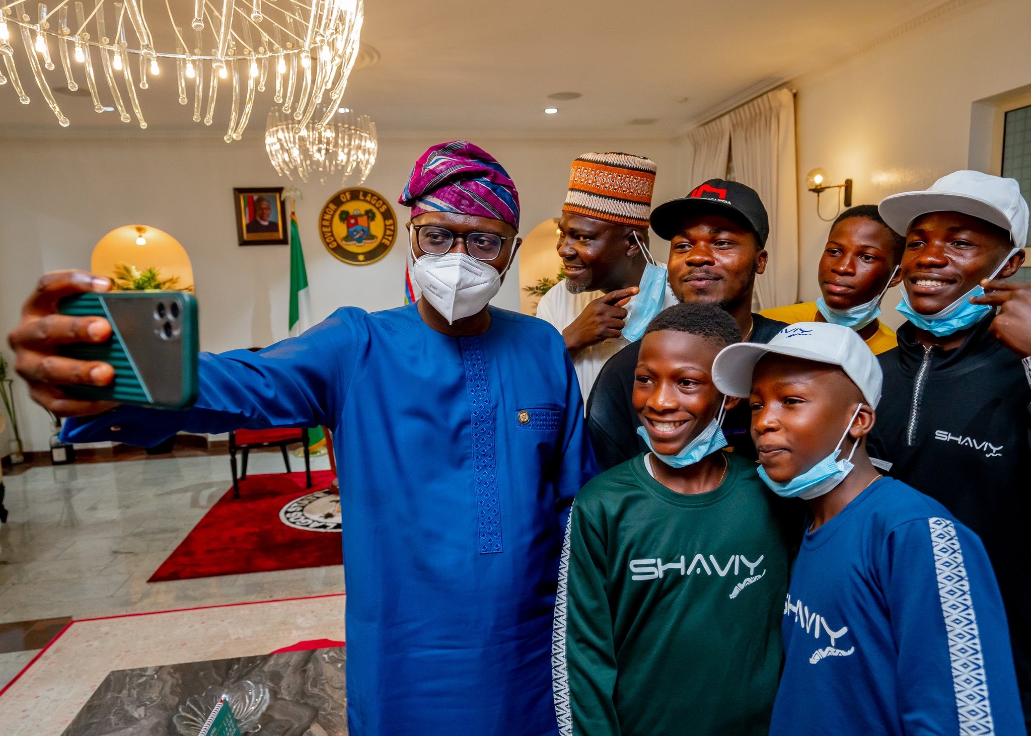 Lagos governor Babajide Sanwo-Olu hosts Ikorodu Bois