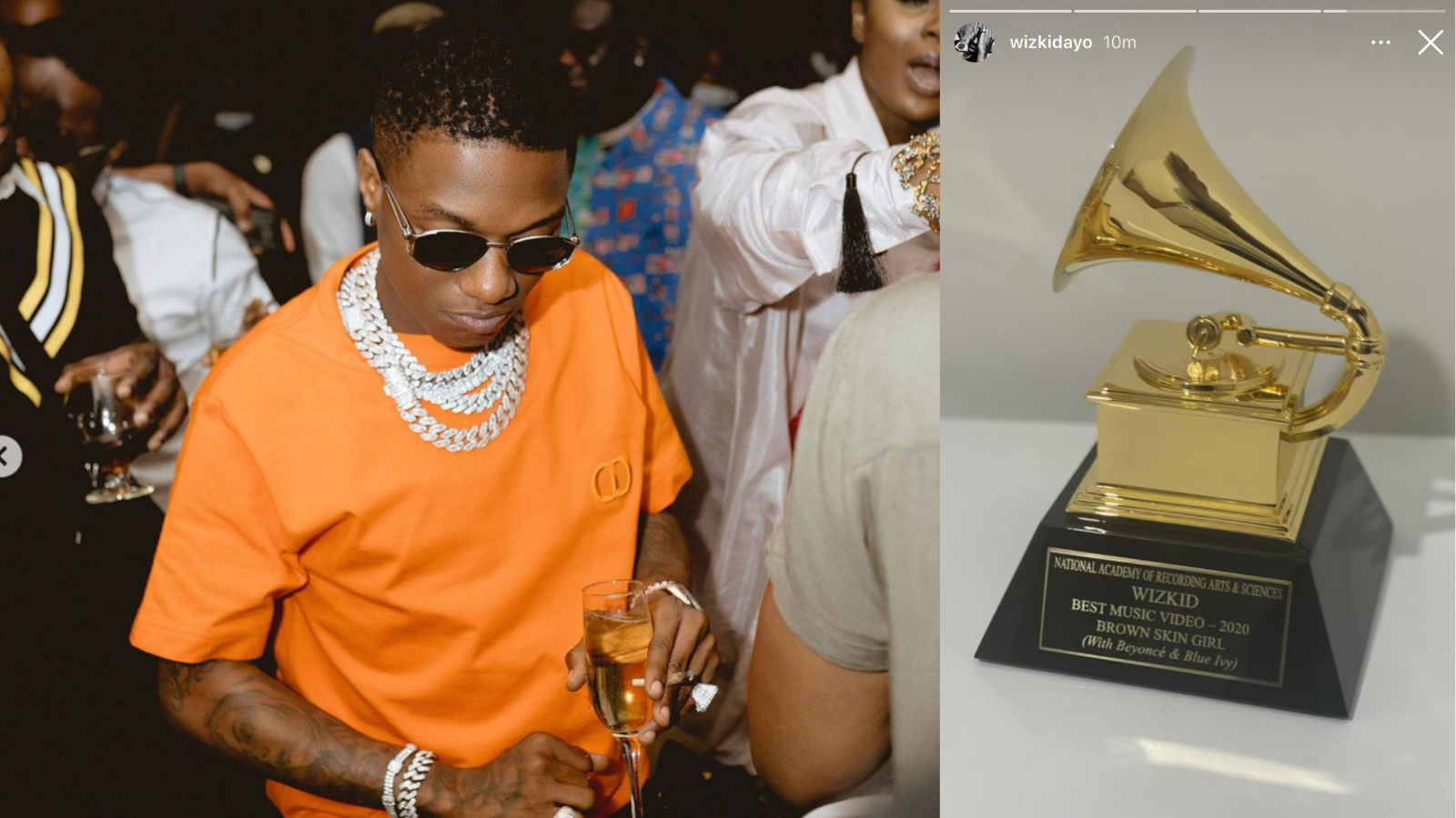 Wizkid receives Grammy trophy, silences critics