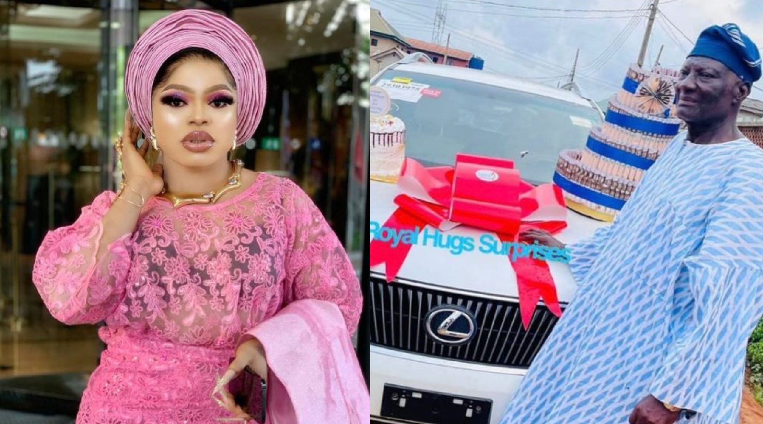 Bobrisky gifts father Lexus SUV for birthday