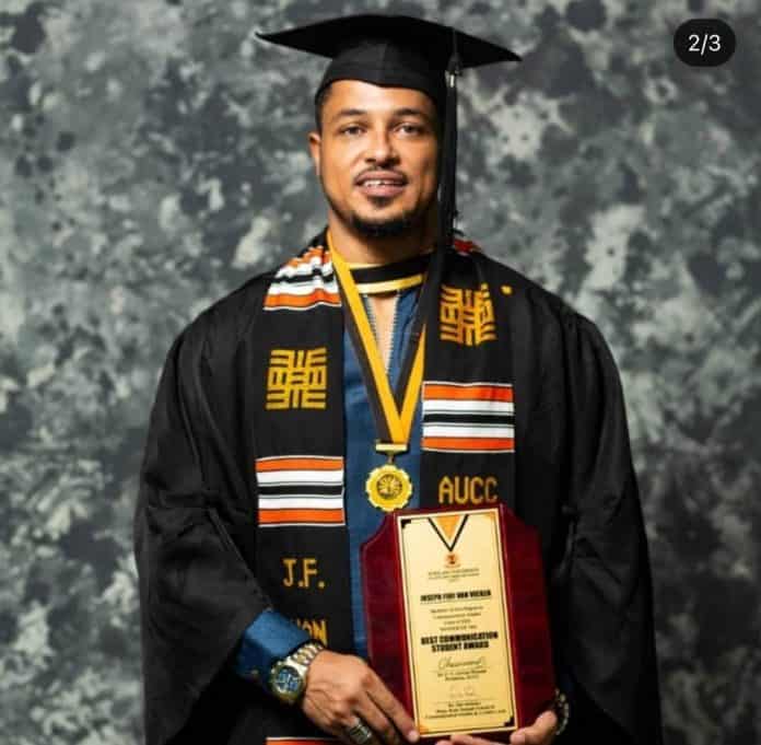Van Vicker finally graduates from a University