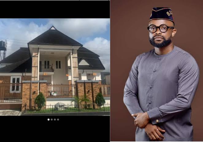 Nigerian Actor, Ime Bishop celebrates newly built mansion