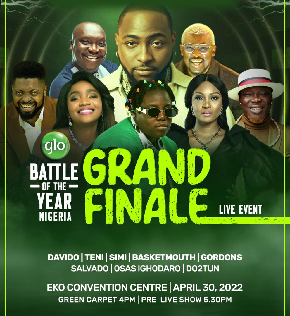 Glo lines up Davido, Teni, and Simi for Battle of the Year Nigeria grand finale
