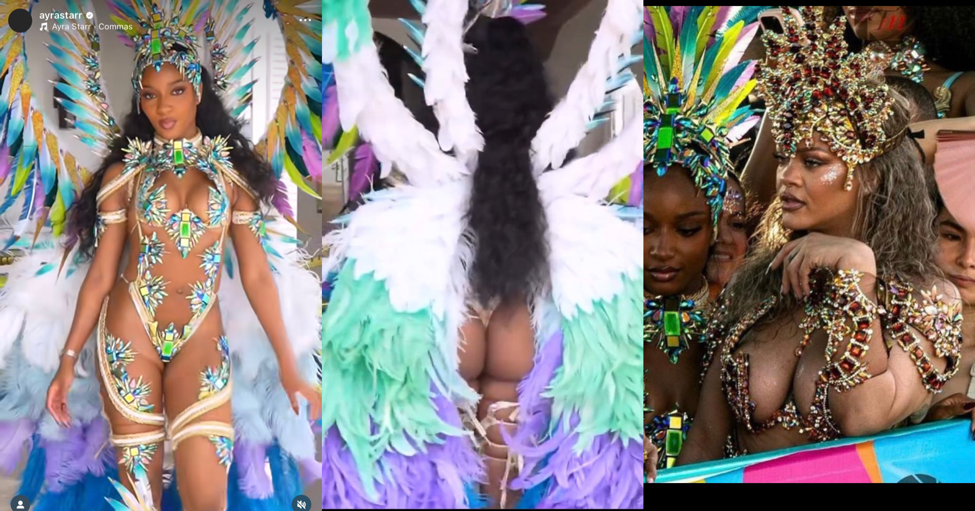 Ayra Starr flaunts derriere as she connects with Rihanna at Crop Over Festival in Barbados (Photos/Videos)