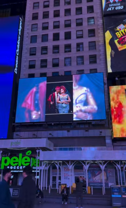 JP2025: Priscilla Ojo and Juma Jux’s wedding pictures light up Times Square