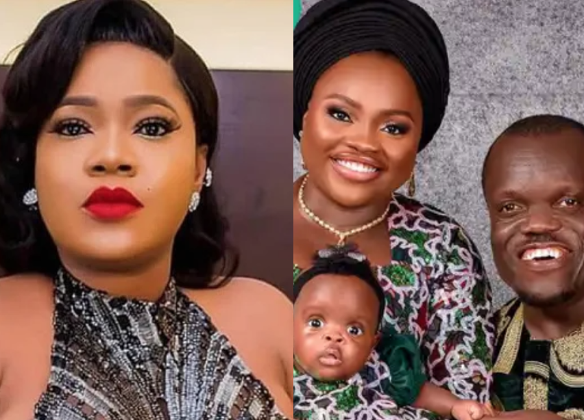 Awon oloriburku – Toyin Abraham fumes as trolls go after popular small-sized actor, Nkubi’s daughter