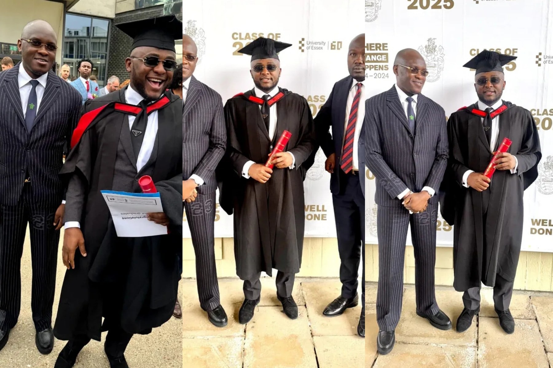 Top celebrities react as Ubi Franklin graduates from UK University