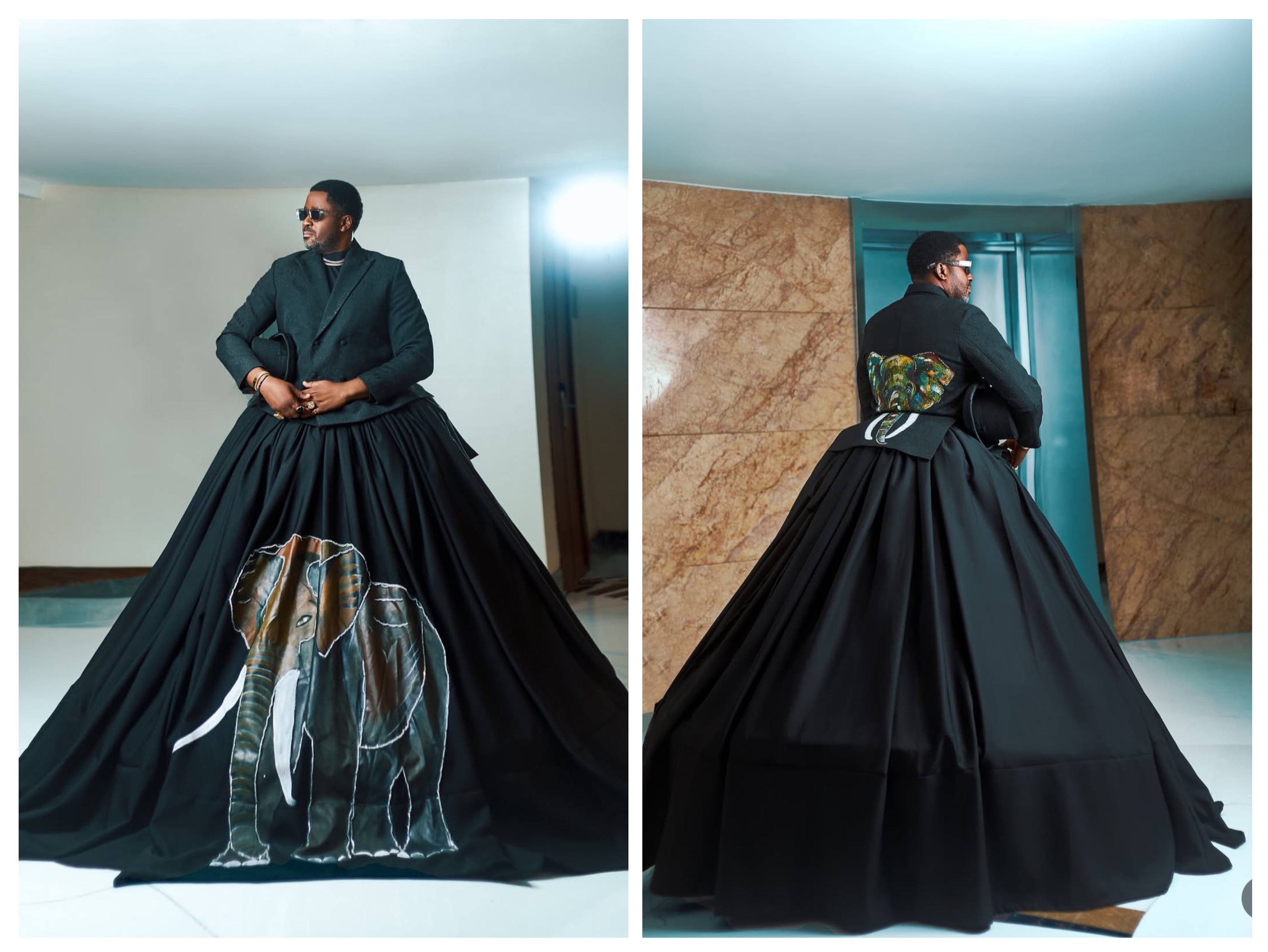 ‘Desmond Cinderella’- Netizens drag Desmond Elliot for wearing flare skirt to AMVCA awards (PHOTOS)