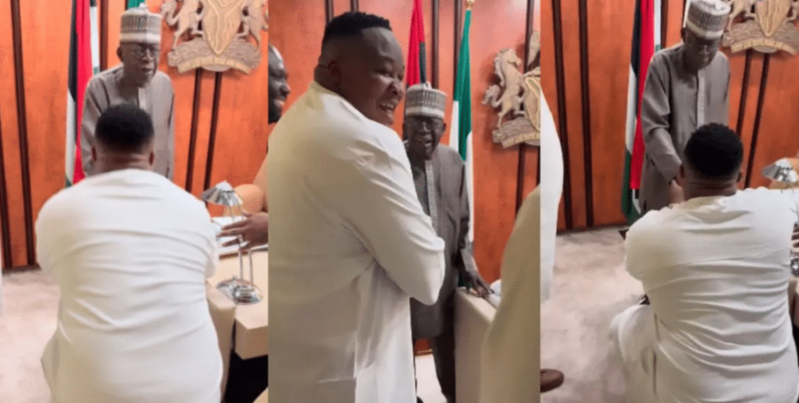 ‘They can never break us’- Cubana Chief Priest kneels before President Tinubu