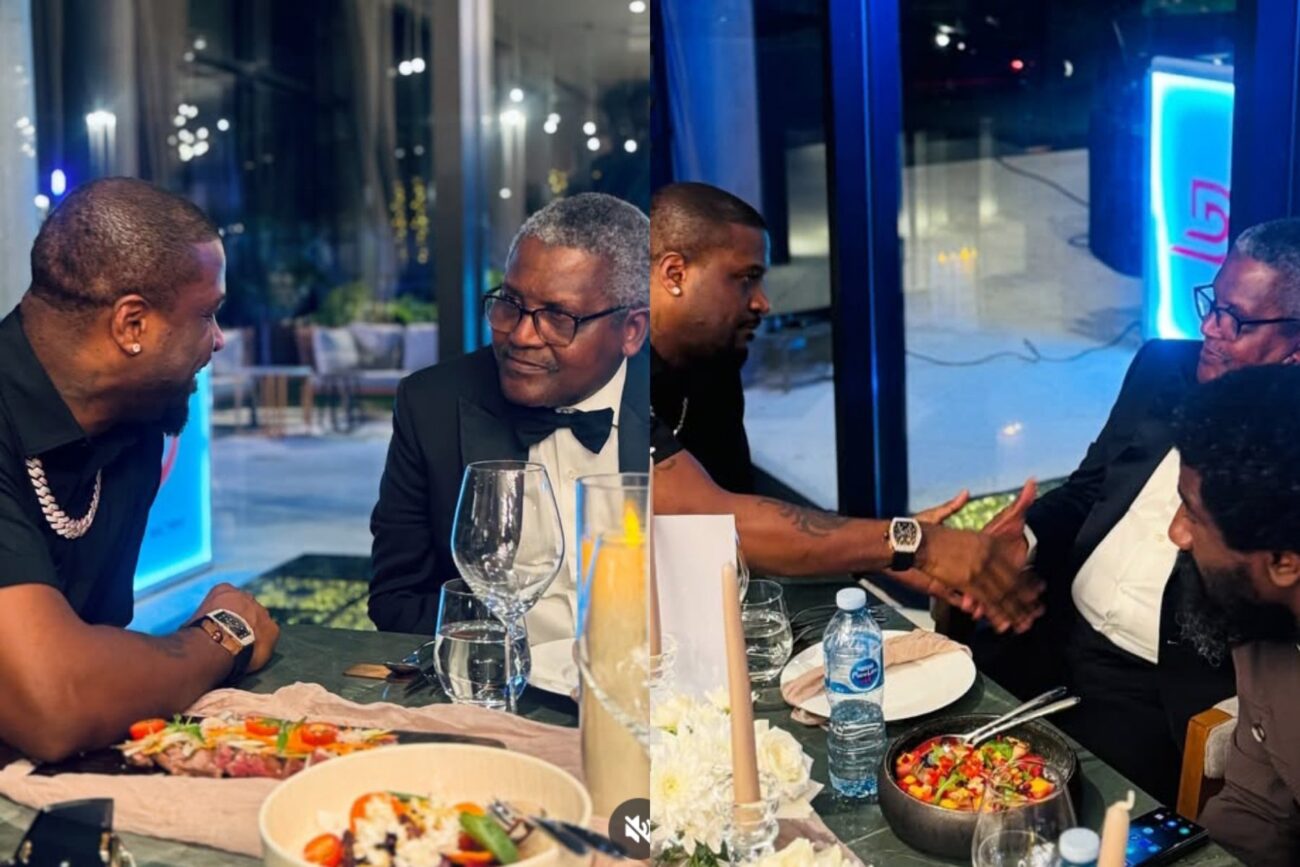 The lack of humility from Peter is disgraceful – Fans react as Mr P dines with Nigerian billionaire, Aliko Dangote