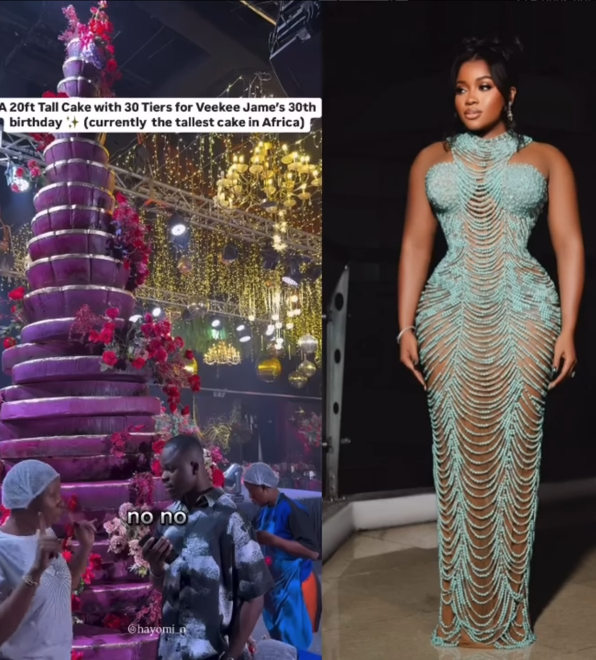 This is total waste of money – Mixed reactions trail Veekee James’ 30th birthday ‘massive’ cake (photo)