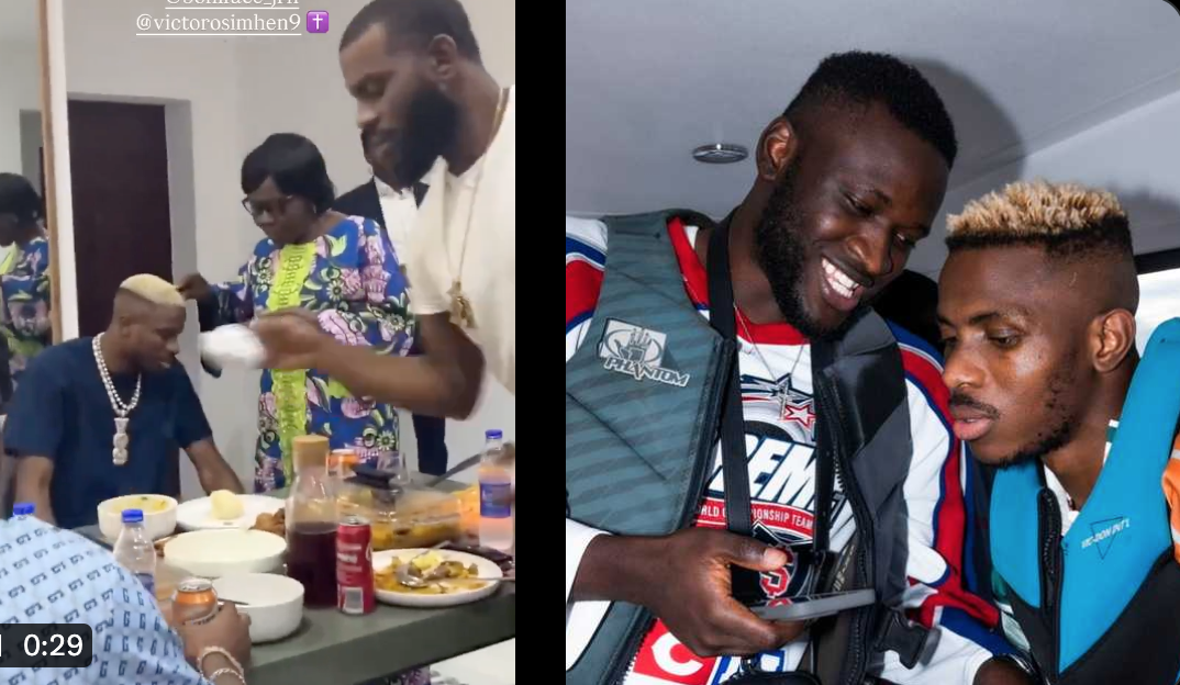 Odumodublvck’s mother hosts Victor Osimhen, Boniface in a way that got people talking