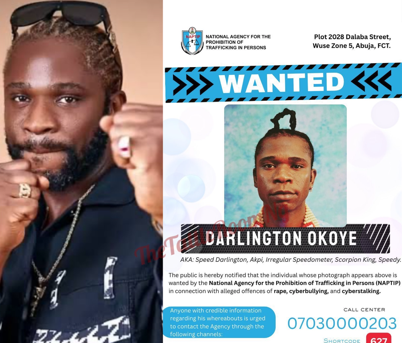 Controversial singer, Speed Darlington declared wanted