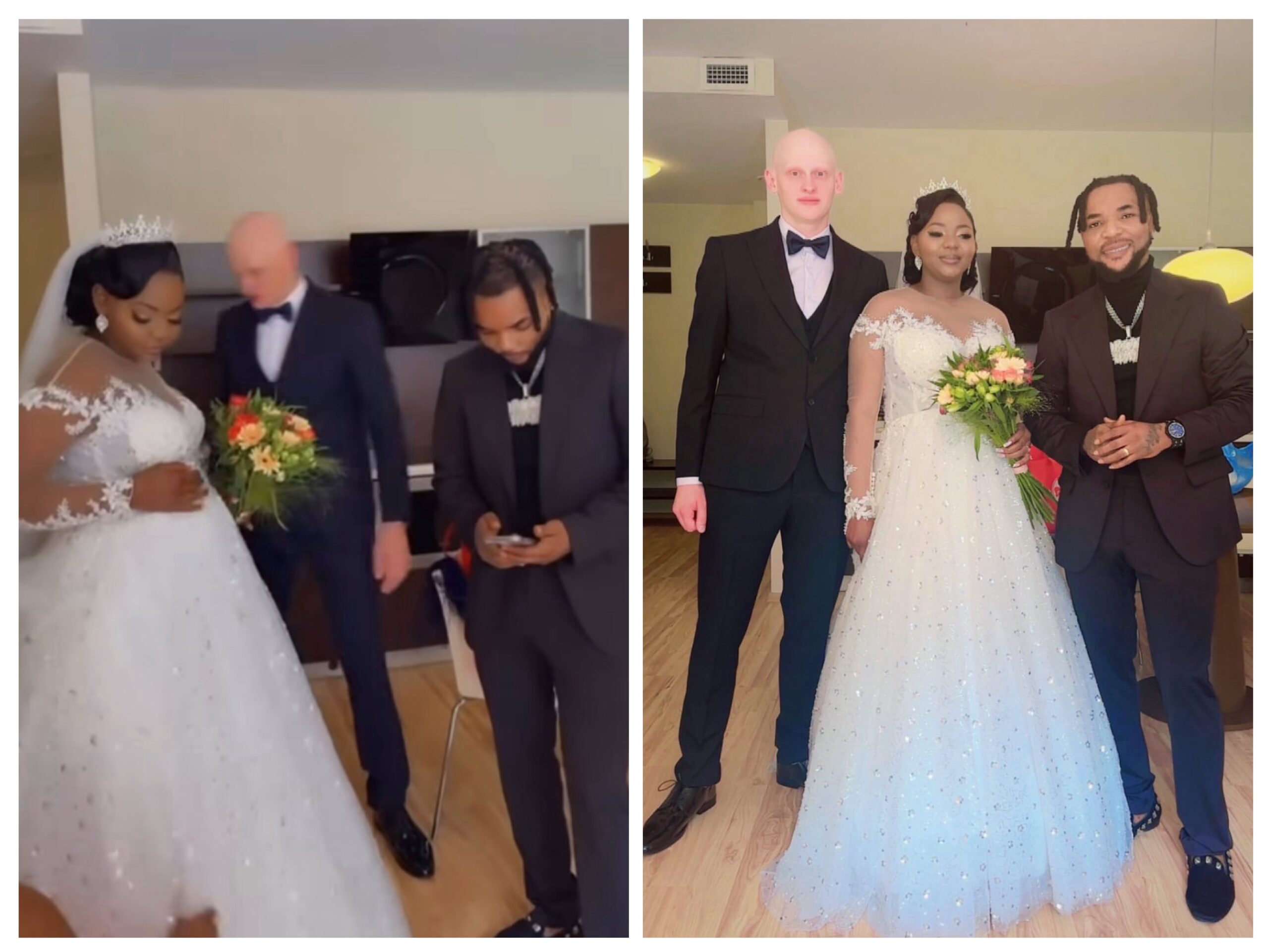 Oritsefemi Walks Daughter Down The aisle as She Marries Caucasian Lover in Lithuania, Netizens React