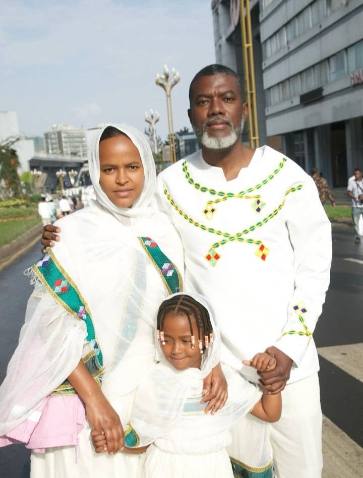 Reno Omokri Celebrates Demera Festival in Ethiopia with Wife and Daughter in Traditional Attire