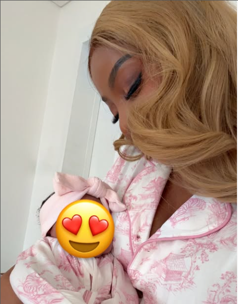 Toke Makinwa Shuts Down Social Media As She Shares Gorgeous Photo With Newborn Baby