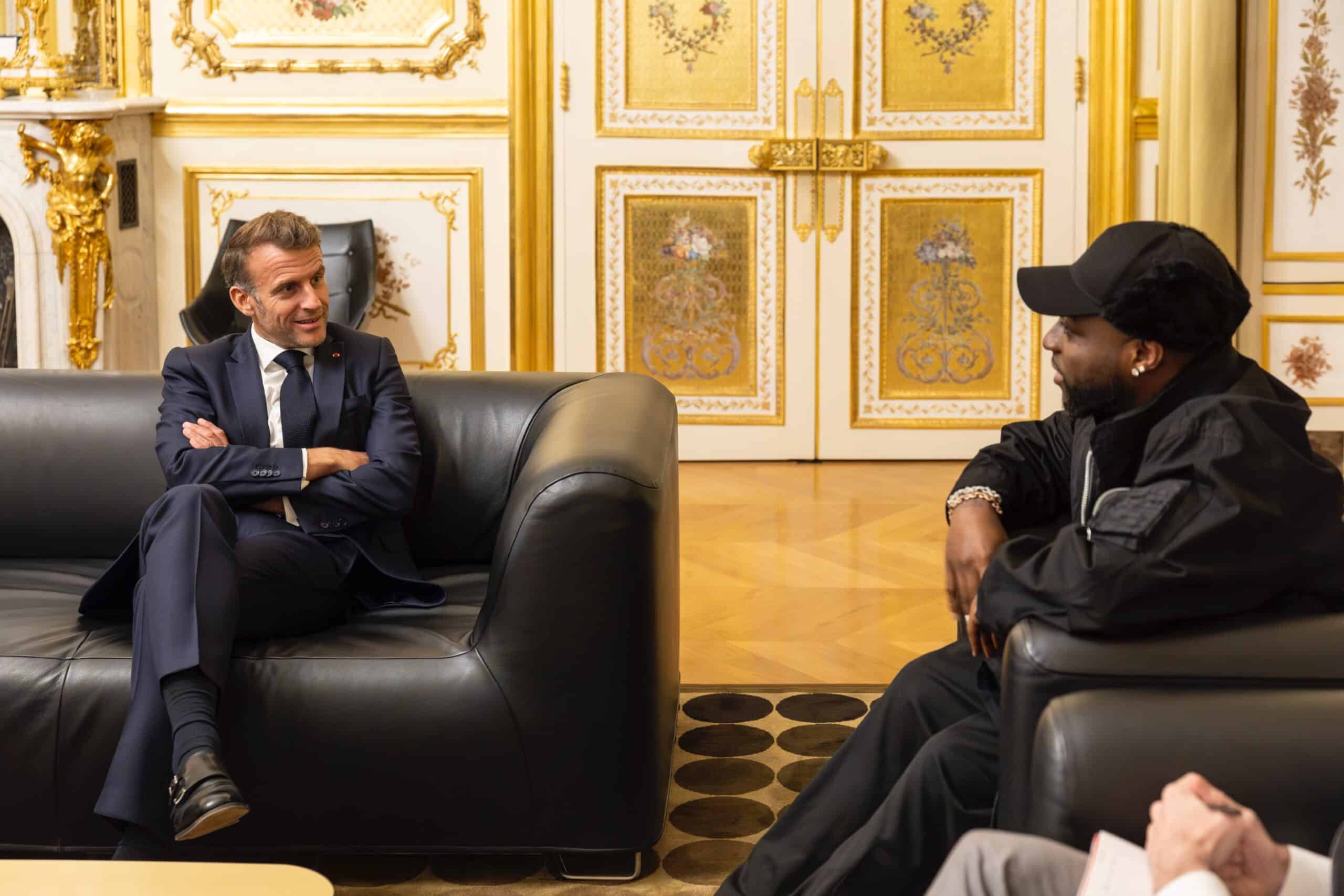 Davido Meets French President, Macron Hints at Shared Vision