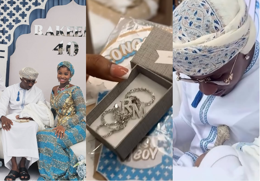 18 Karat Gold, Yam, Other Gifts Pour In As Priscilla Ojo, Juma Jux Celebrate Son’ 40 Days Celebration(Photos)