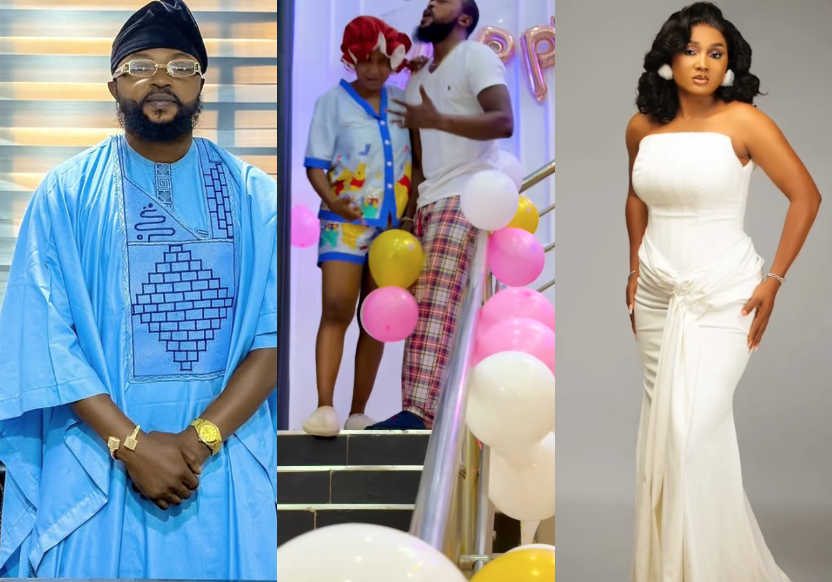 This is Highly Inappropriate – Reactions as Toyin Abraham’s Husband Goes ‘Wild’ With Colleague On her Birthday (Video)