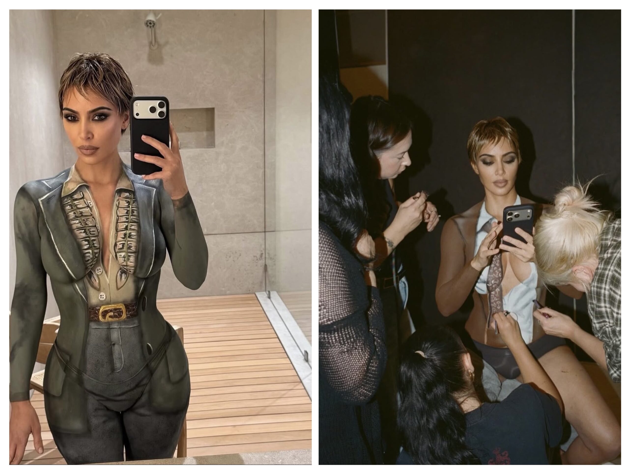 Kim Kardashian Uses Body Paint as She Poses Nude for Magazine Cover (18+ Photos)