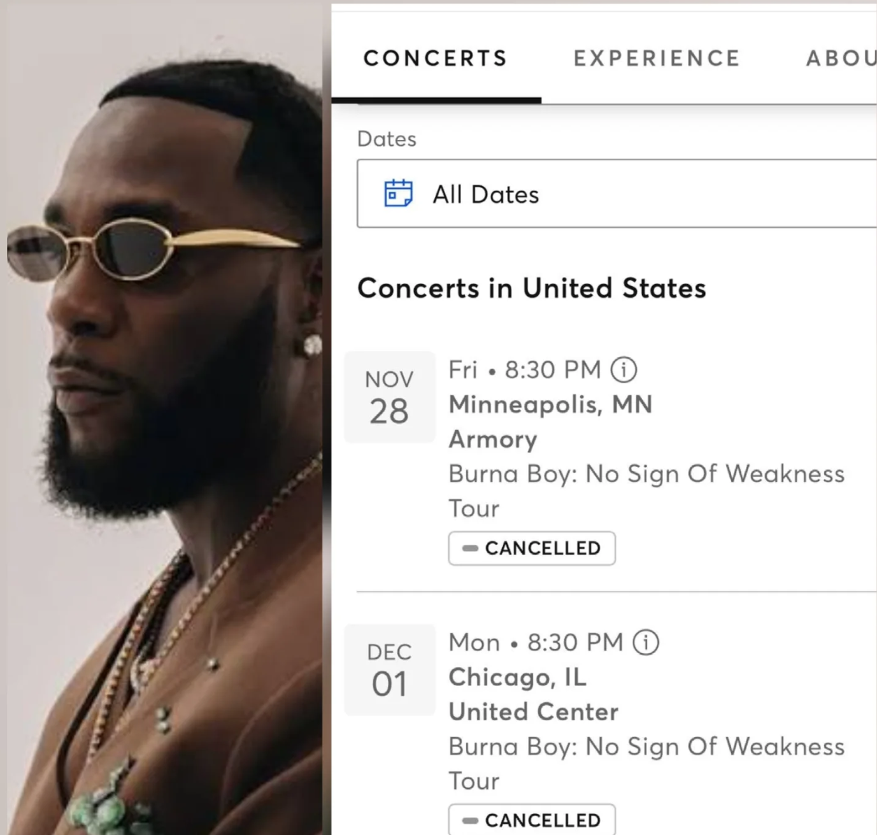 Burna Boy Speaks After Cancellation of Concert in Minneapolis, Chicago