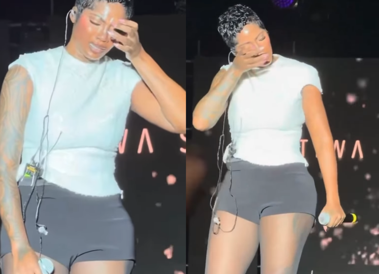 Fans Express Worry as Tiwa Savage Breaks Down on stage While Performing ‘Somebody’s Son’