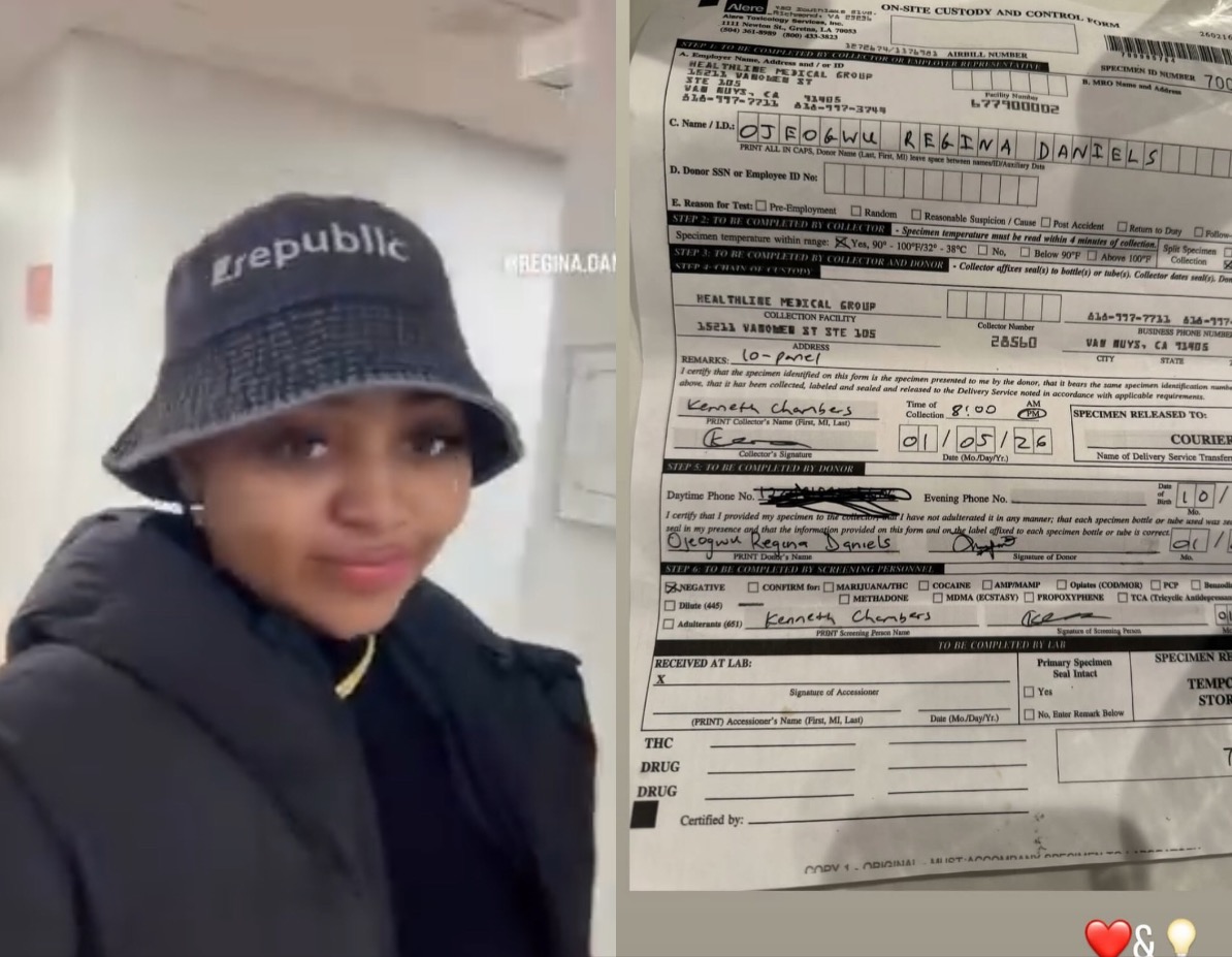 Actress Regina Daniels Undergoes Drug Test
