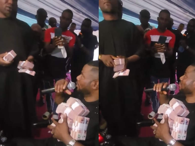 VIDEO: Singer Yinka Ayefele In Shock As Man Sprays Singer N5 Bundle
