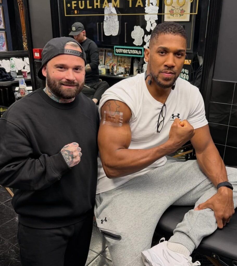 Anthony Joshua Inks Late Friends Names