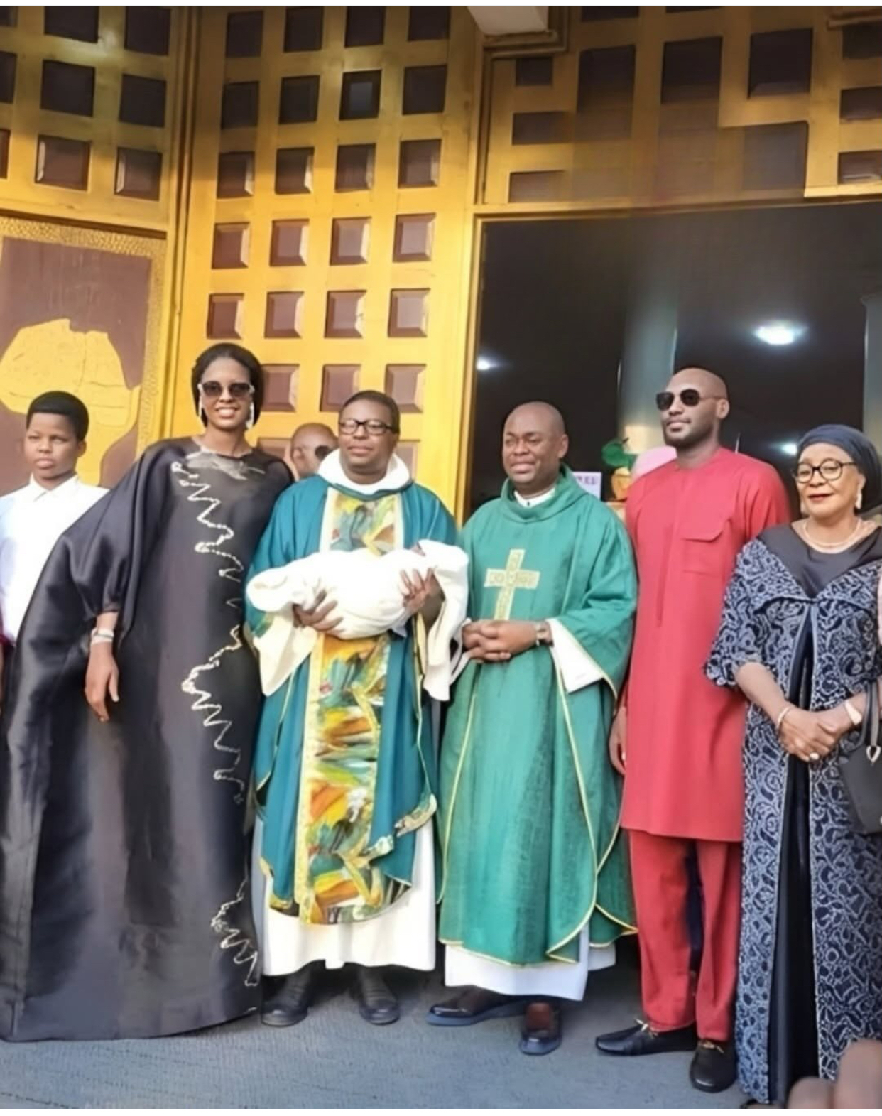 PHOTOS: 2Baba and Wife Natasha Osawaru Dedicate Son in Joyful Church Ceremony