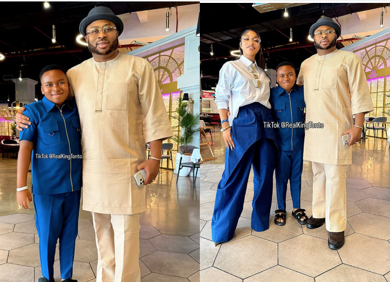 Tonto Dikeh’s Son Finally Reunites With his Father, Churchill Olakunle [PHOTOS]