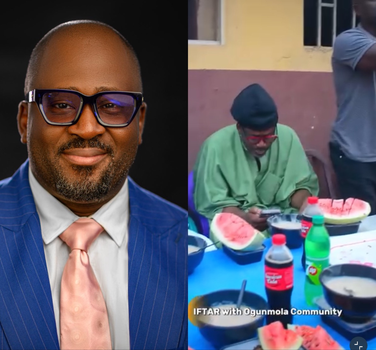 Na When Election Reach Dem Dey Remember the Poor- Netizens Throw Knocks At Desmond Elliot After Dining With His Community