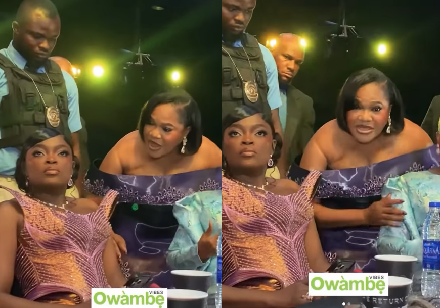 ‘This is Nonsense Behaviour’ – Fans react as Funke Akindele Publicly ‘Rubbishes’ Toyin Abraham At Public Event [VIDEO]