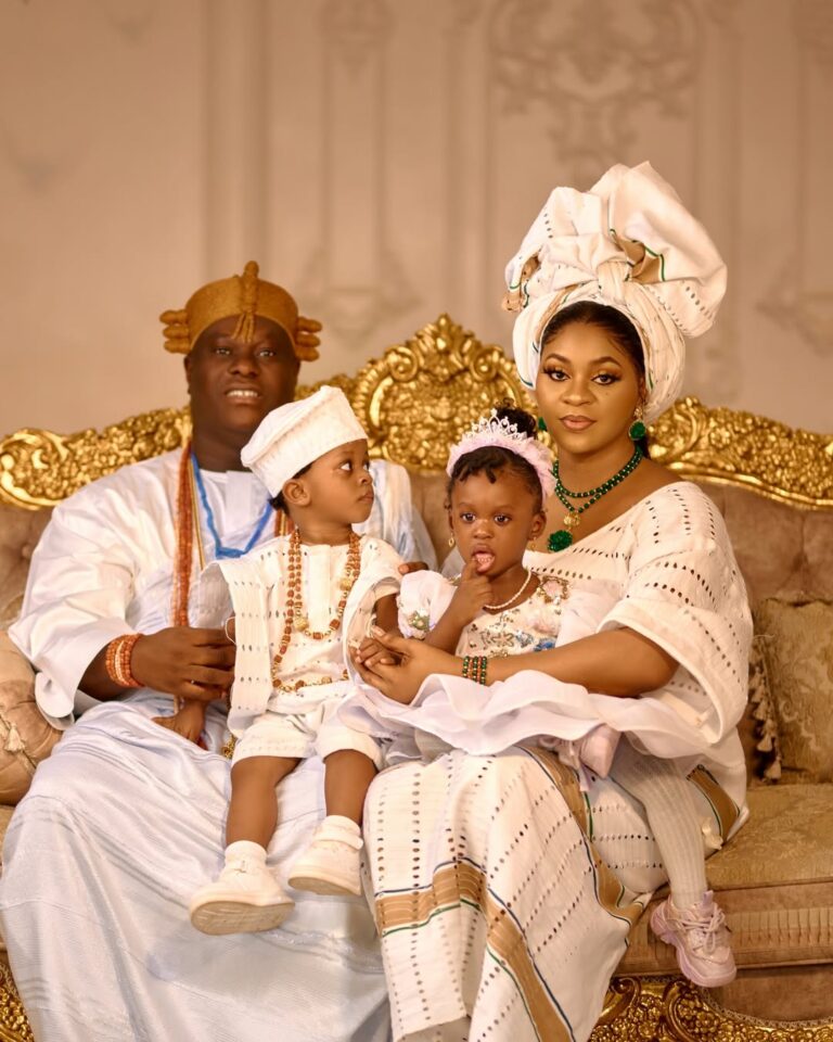 2 Years Of Nurturing These Beautiful Humans- Ooni of Ife’s Third Wife Celebrates Twins On Their 2nd Birthday