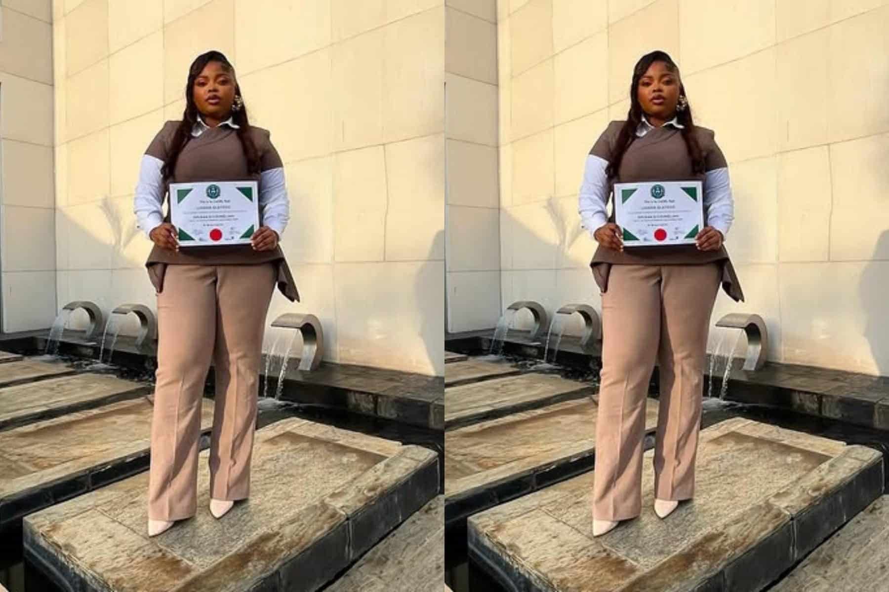 Jenifa’s Diary Actress Juliana Olayode Discloses Some of Her Major Achievements as She Bags Degree in Therapy