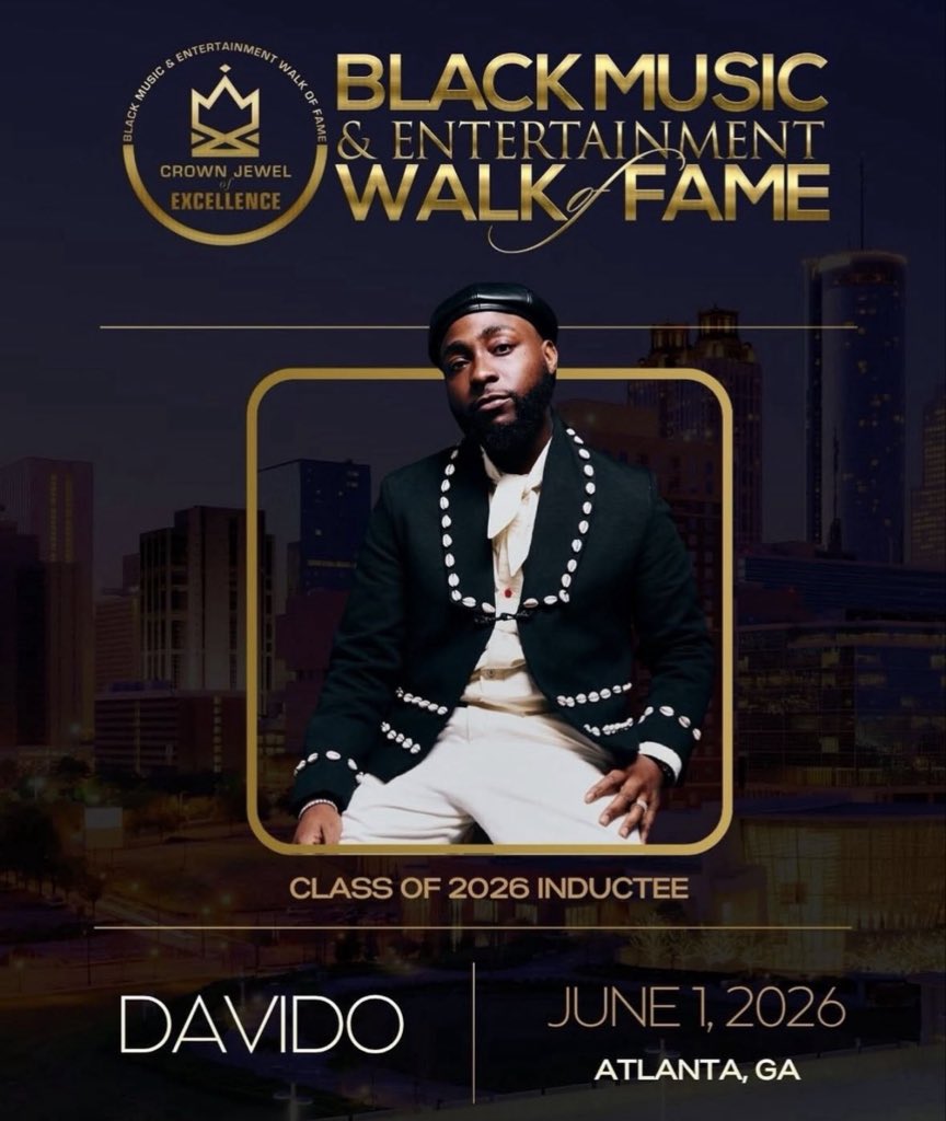Davido Inducted into Black Music Walk of Fame Class of 2026