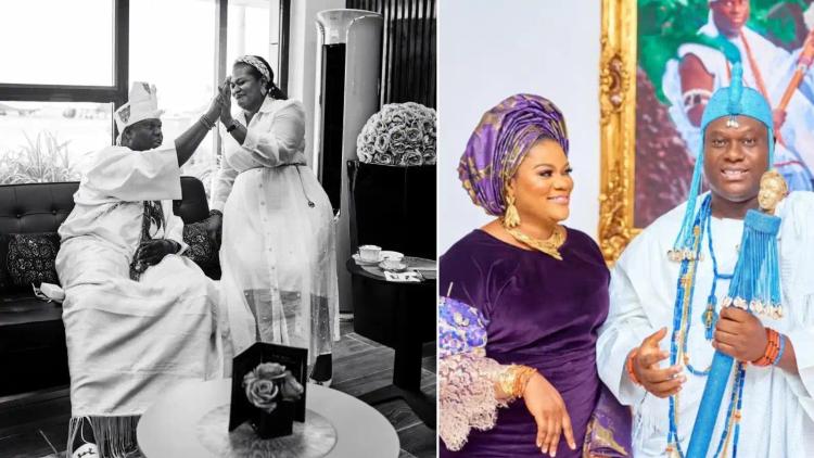 Ooni of Ife and  Queen Mariam Ajibola Welcome Twins