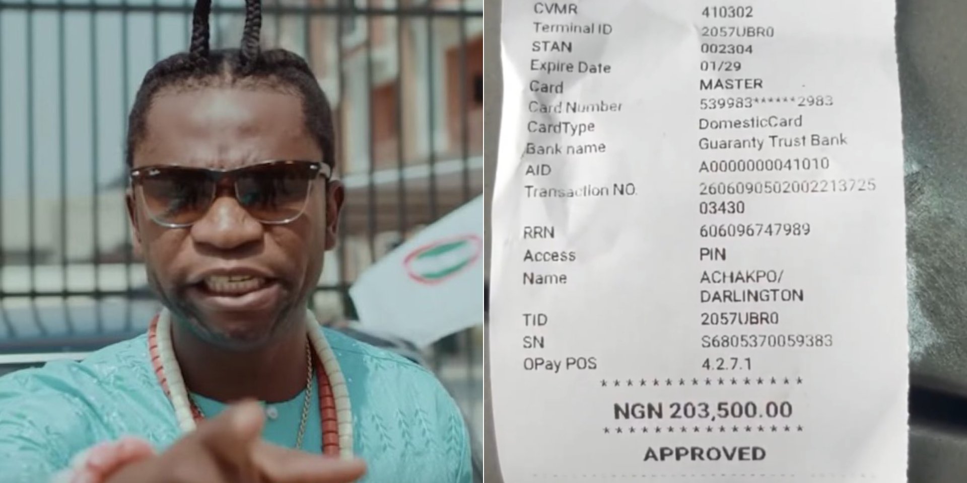 Speed Darlington Cries Out After Being Hit with Shocking ₦203,000 Airport Parking Charge