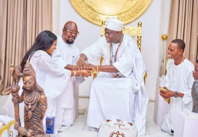 ‘Pure Headache for the Haters’ — Mixed Reactions Trail Ooni of Ife’s Honour for Baba Ijesha