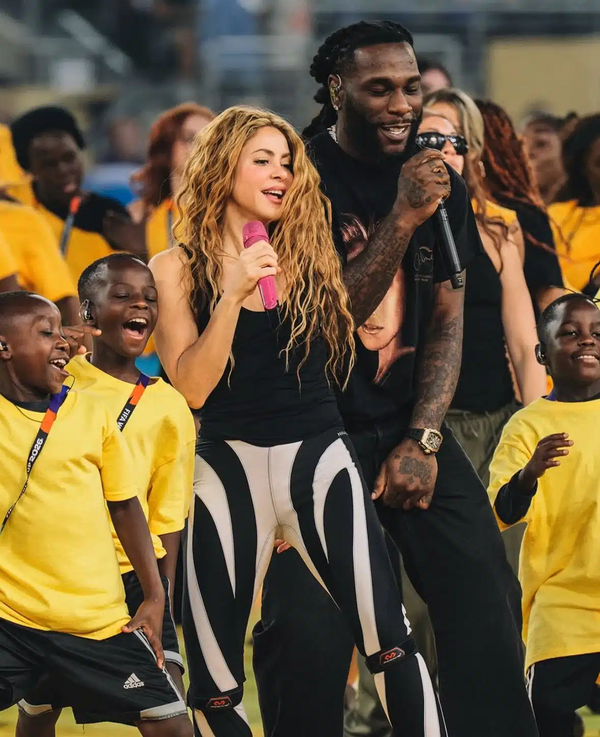 Sunday Prep! – Burna Boy Shares Fun Rehearsal Moments with Shakira Before World Cup Final