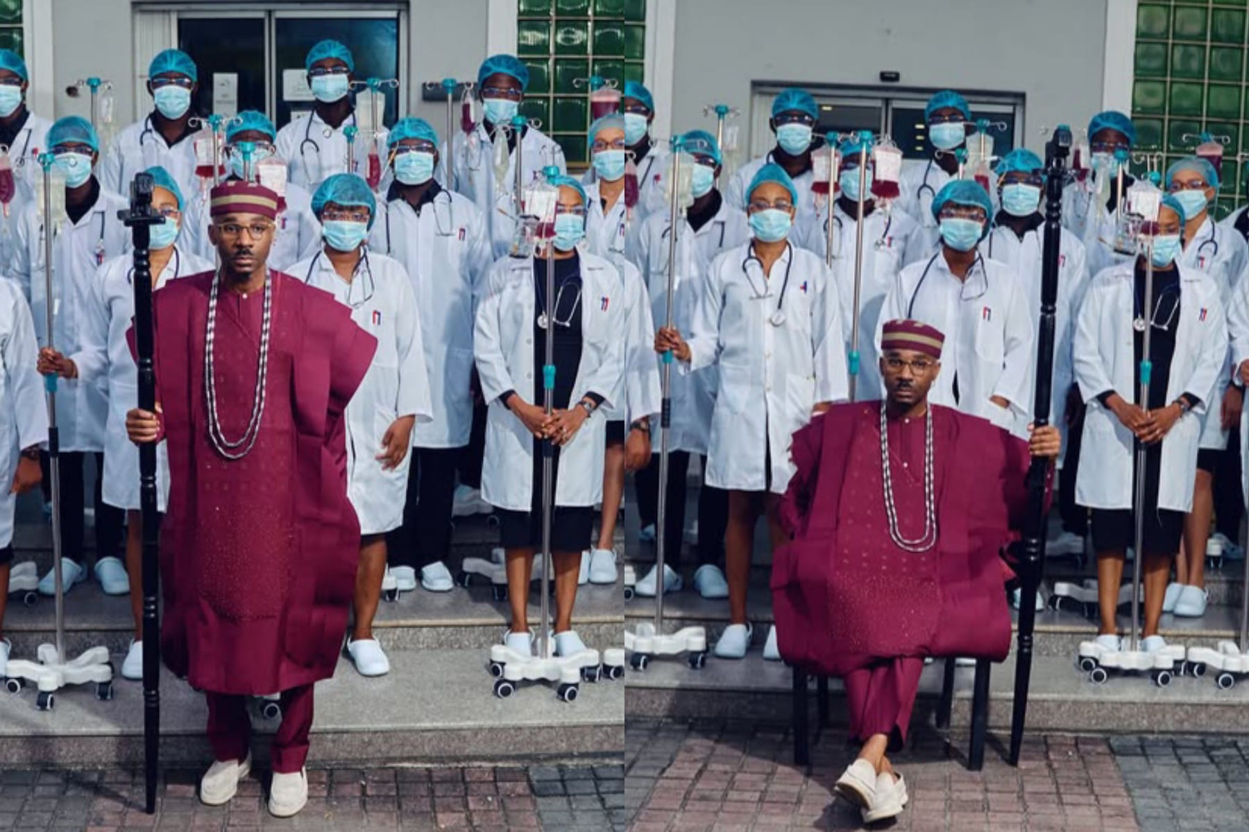 Socialite Pretty Mike Makes Appearance at Peller and Jarvis’s Wedding with Medical Practitioners (VIDEO)