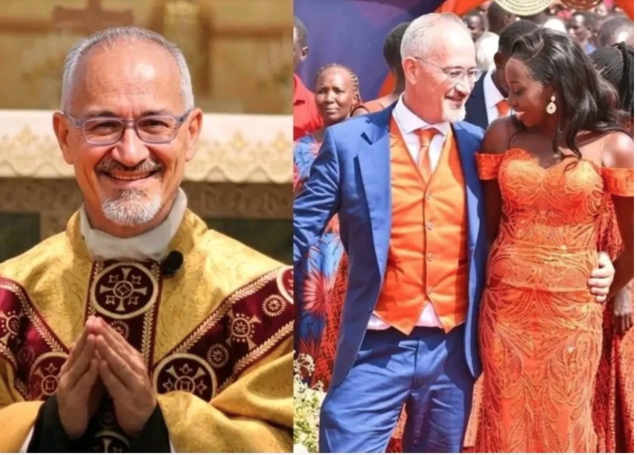 Italian Reverend Father Quits Priesthood to Marry Pretty Kenyan Woman